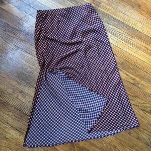 Nasty Gal Maxi Skirt with Slit in Blue and Orange Gingham size 10